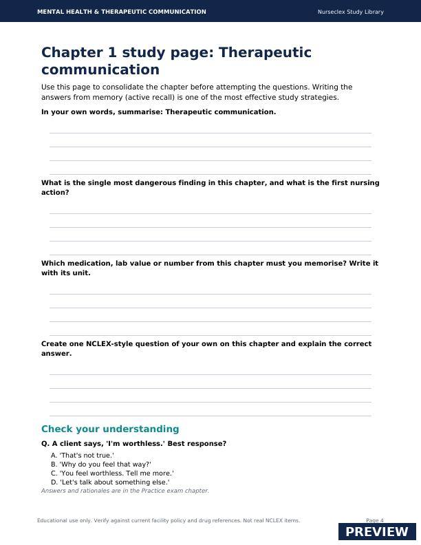 Mental Health & Therapeutic Communication - Page 4
