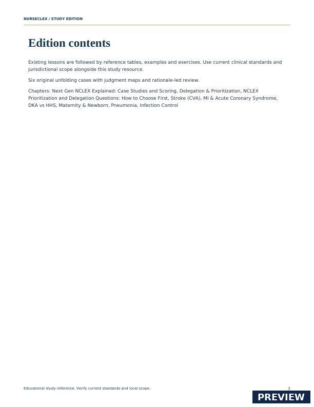 Next Gen Case Study Workbook - Contents