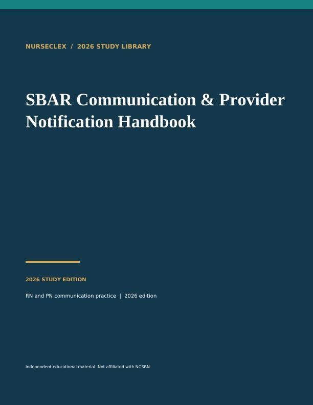 SBAR Communication & Provider Notification Handbook - Cover